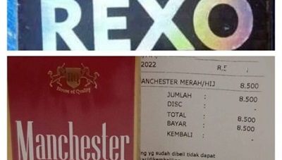 Rokok Tanpa Cukai Manchester dan Rexo Beredar Di Pasaran