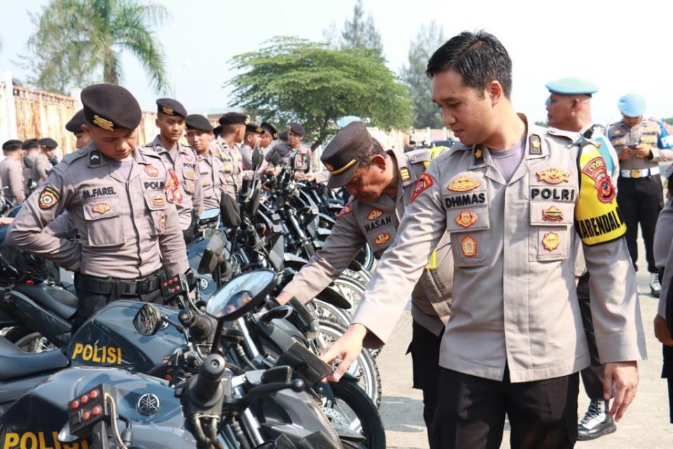 Jelang Pemilu Polres Bogor Gelar Apel Pengecekan Kendaraan Dinas