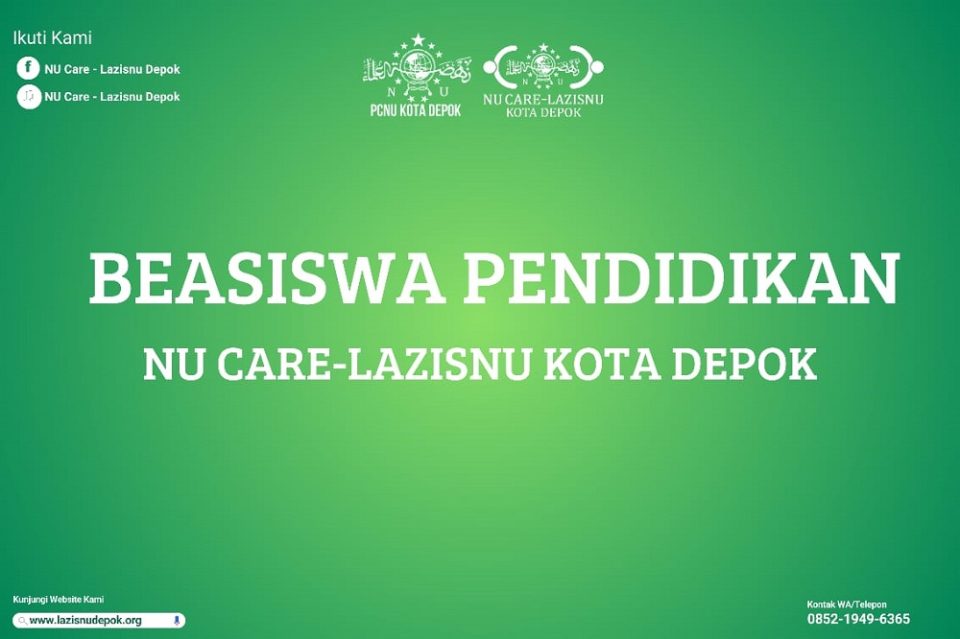 Lazisnu Depok Akan Memberikan 100 Beasiswa di Acara Pelantikan NU Depok