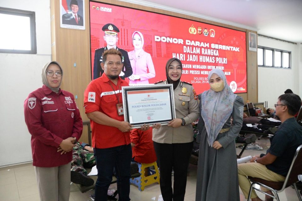 Hari Jadi Humas Polri ke-73, Polres Bogor Gelar Kegiatan Donor Darah