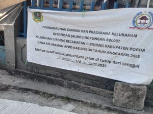 Pembangunan Infrastruktur Jalan di RW 07 Kelurahan Ciriung 