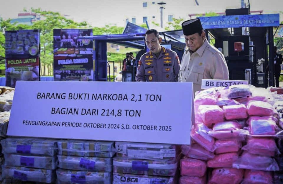 Presiden Prabowo Memusnahkan BB Narkoba 214,84 Ton Senilai Rp 29,37 Triliun